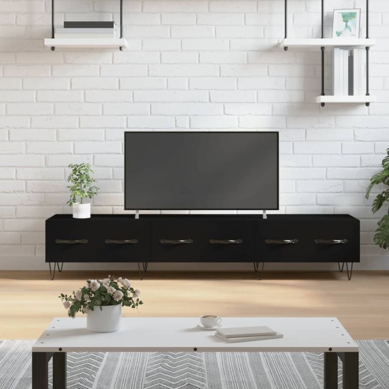 foto del prodotto vidaxl mobile porta tv nero 150x36x30 cm in legno multistrato