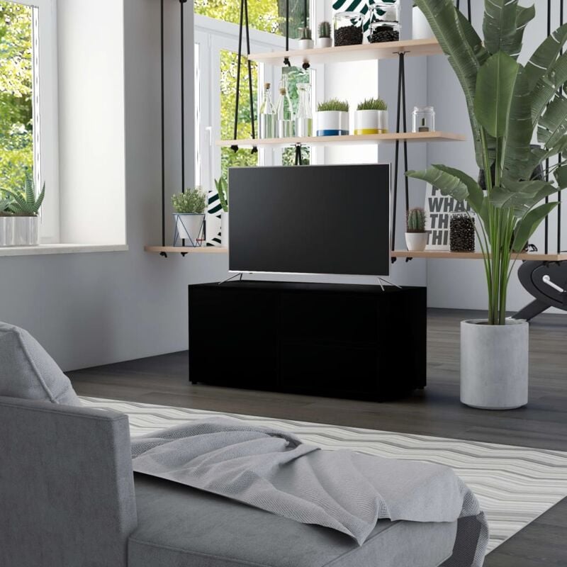 foto del prodotto vidaxl mobile porta tv nero 80x34x36 cm in legno multistrato