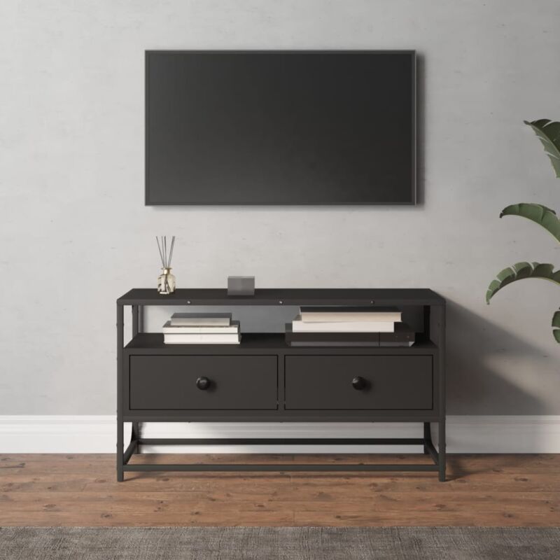 foto del prodotto vidaxl mobile porta tv nero 80x35x45 cm in legno multistrato
