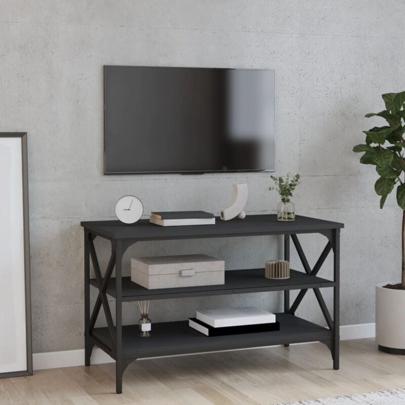 foto del prodotto vidaxl mobile porta tv nero 80x40x50 cm in legno multistrato