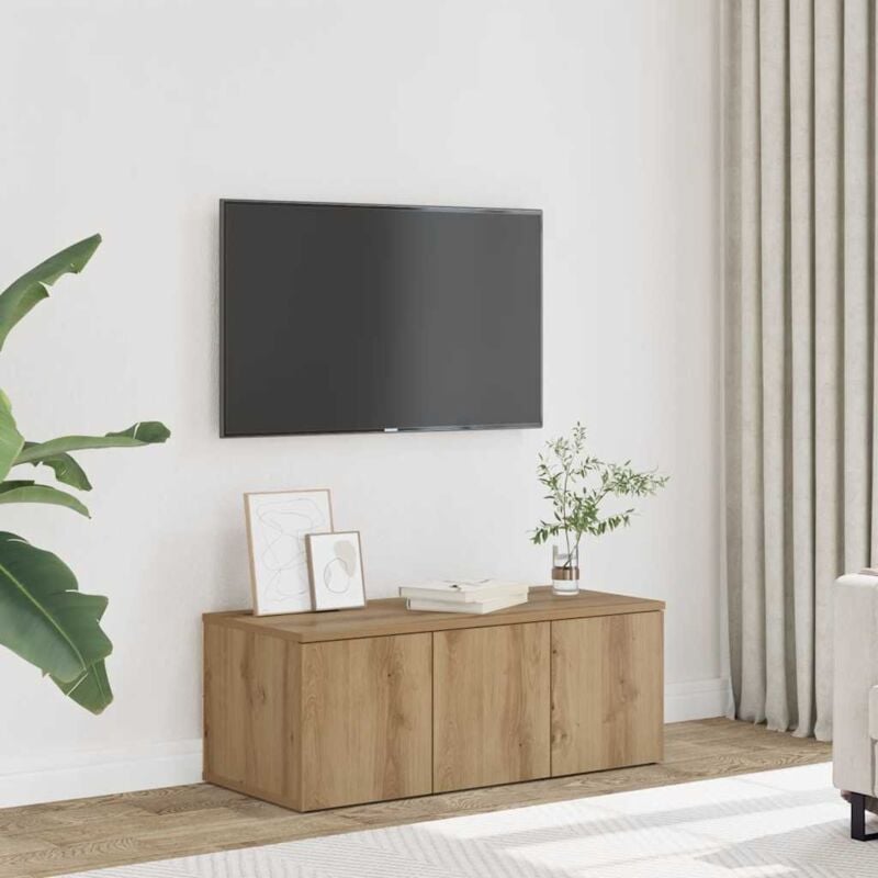 foto del prodotto vidaxl mobile porta tv rovere artigianale 80x34x30 cm truciolato