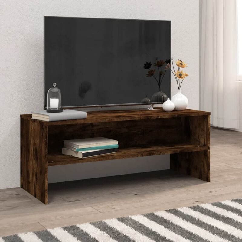 foto del prodotto vidaxl mobile porta tv rovere fumo 100x40x40 cm in legno multistrato