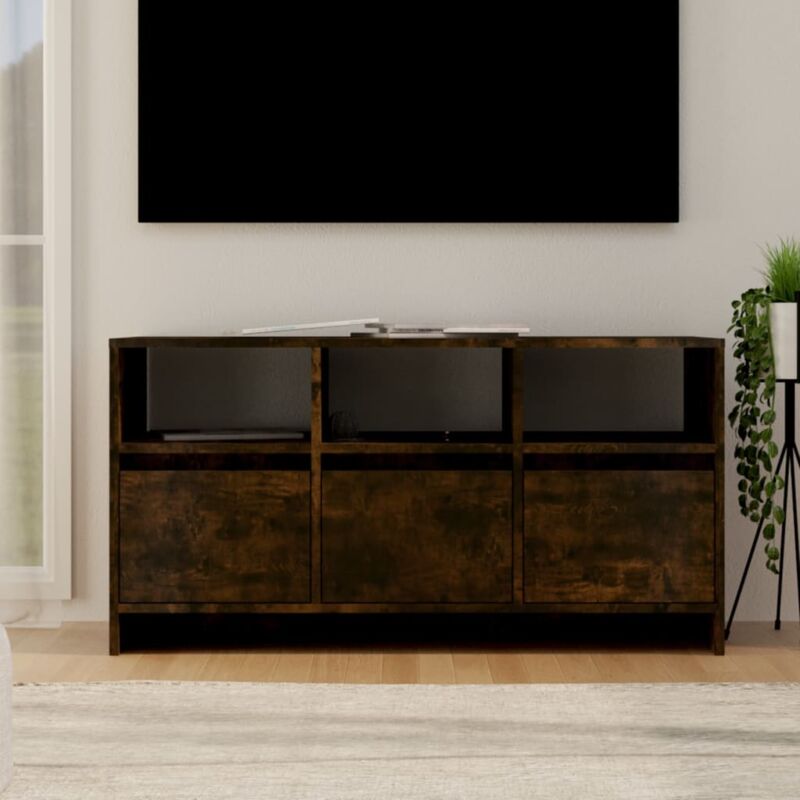 foto del prodotto vidaxl mobile porta tv rovere fumo 102x37,5x52,5 cm in truciolato