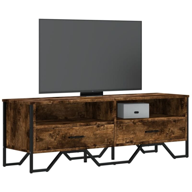 foto del prodotto vidaxl mobile porta tv rovere fumo 122x34x41 cm in legno multistrato