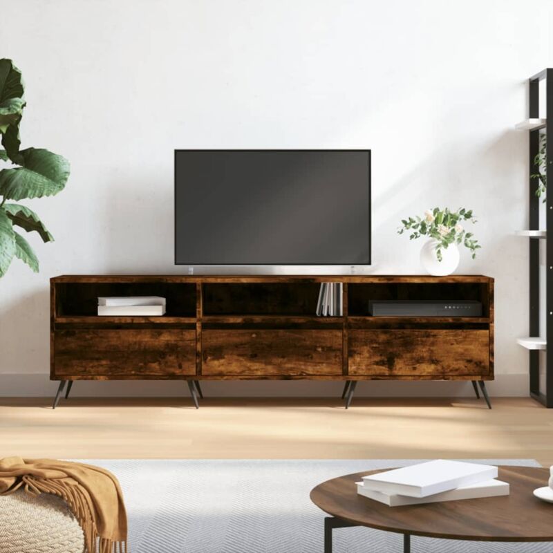 foto del prodotto vidaxl mobile porta tv rovere fumo 150x30x44,5 cm in legno multistrato