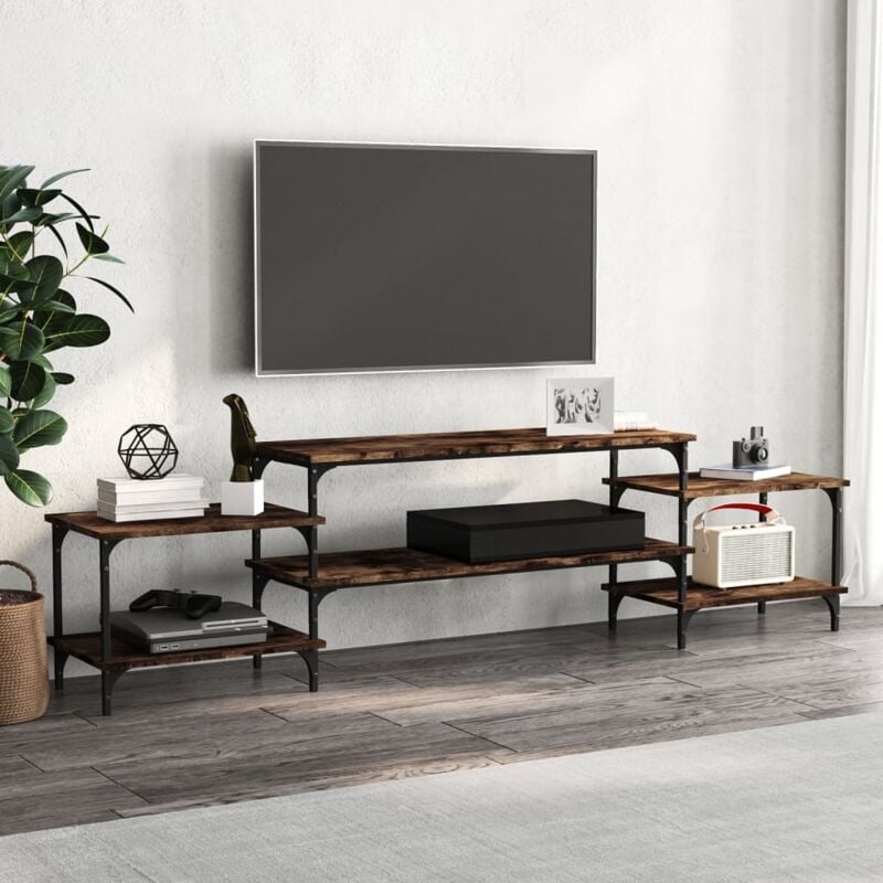 foto del prodotto vidaxl mobile porta tv rovere fumo 197x35x52 cm in legno multistrato