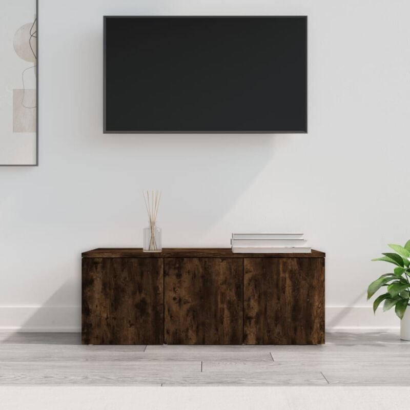 foto del prodotto vidaxl mobile porta tv rovere fumo 80x34x30 cm in legno multistrato