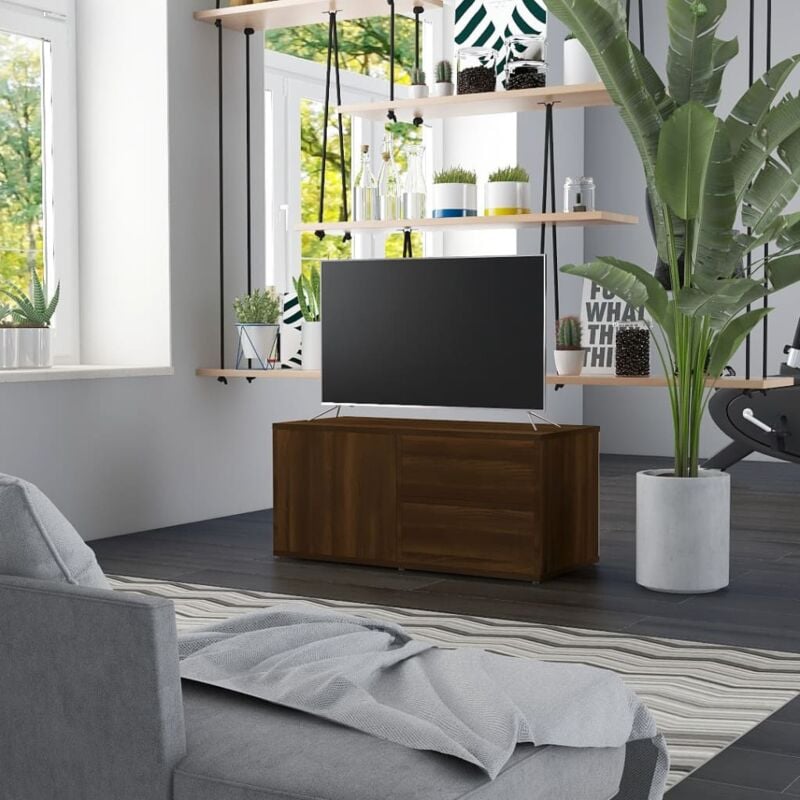 foto del prodotto vidaxl mobile porta tv rovere marrone 80x34x36 cm in legno multistrato