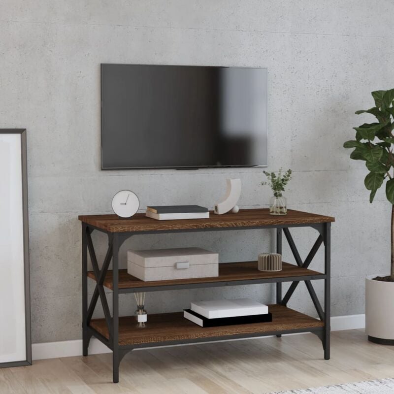 foto del prodotto vidaxl mobile porta tv rovere marrone 80x40x50 cm in legno multistrato