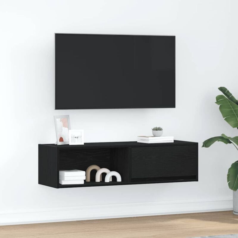 foto del prodotto vidaxl mobile porta tv rovere nero 100x31x25,5 cm in legno multistrato