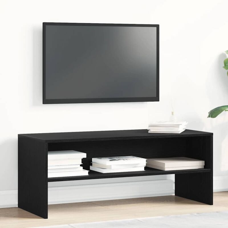foto del prodotto vidaxl mobile porta tv rovere nero 100x40x40 cm in legno multistrato