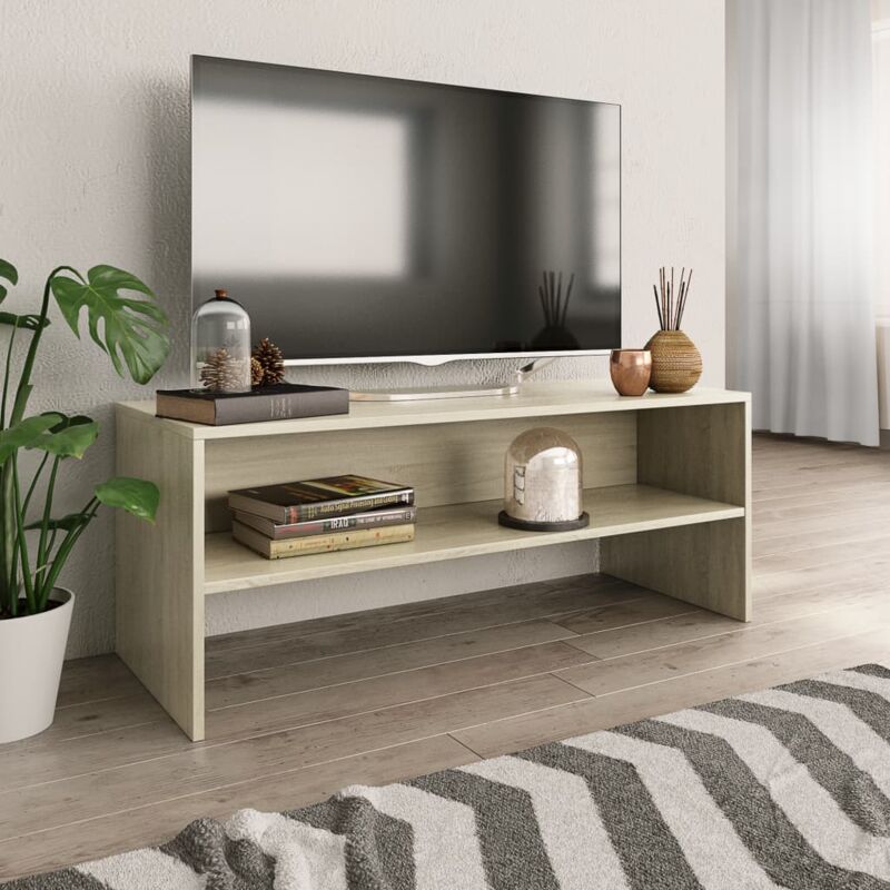 foto del prodotto vidaxl mobile porta tv rovere sonoma 100x40x40 cm in legno multistrato