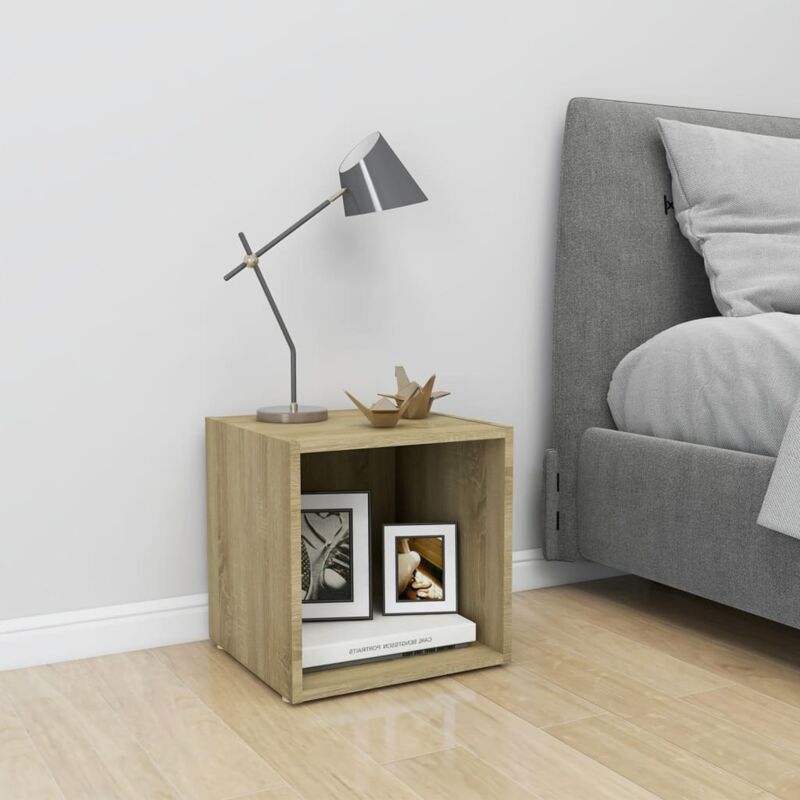 foto del prodotto vidaxl mobile porta tv rovere sonoma 37x35x37 cm in legno multistrato