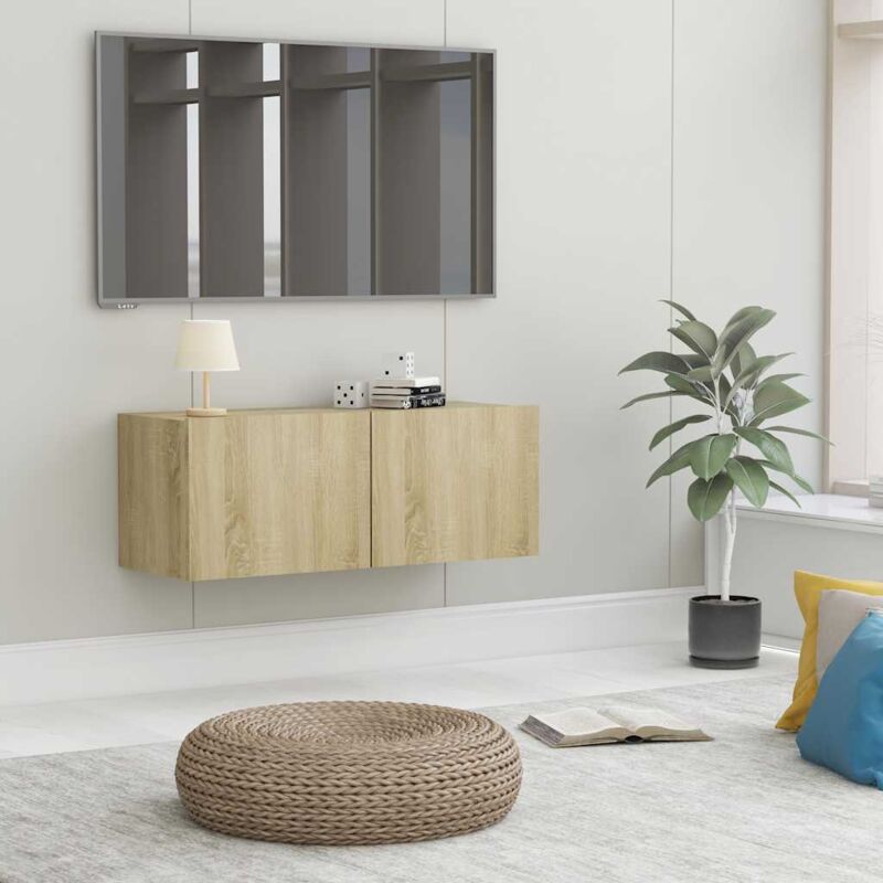 foto del prodotto vidaxl mobile porta tv rovere sonoma 80x30x30 cm in legno multistrato