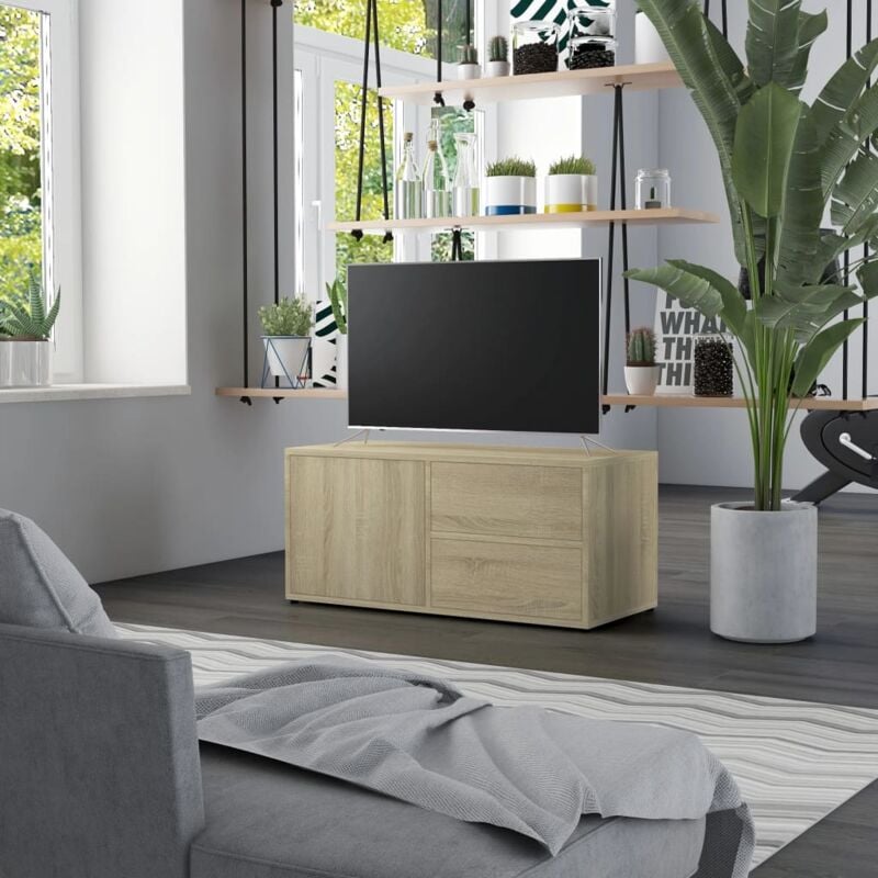 foto del prodotto vidaxl mobile porta tv rovere sonoma 80x34x36 cm legno multistrato