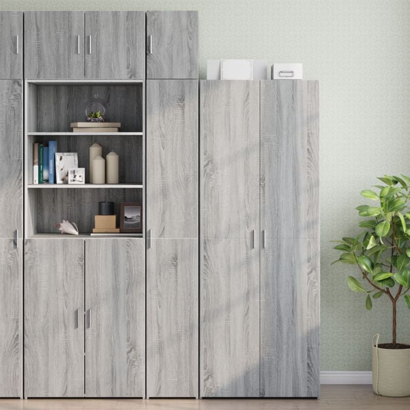 foto del prodotto vidaxl mobile sottile grigio sonoma 30x42,5x225 cm in truciolato