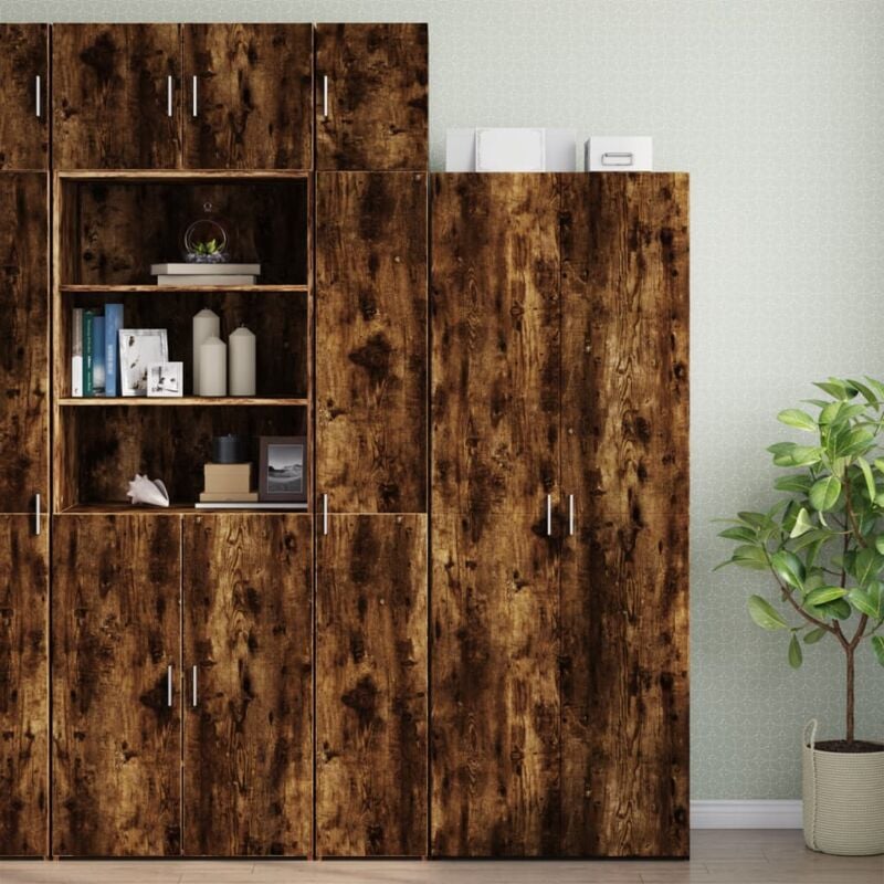 foto del prodotto vidaxl mobile sottile rovere fumo 30x42,5x225 cm in truciolato