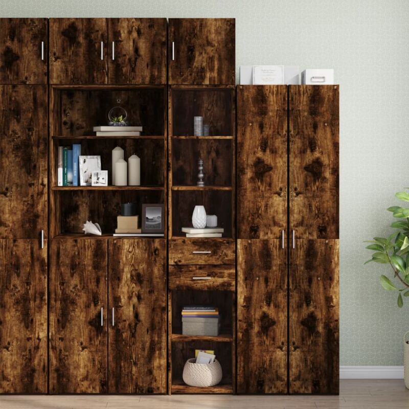 foto del prodotto vidaxl mobile sottile rovere fumo 40x42,5x225 cm in truciolato