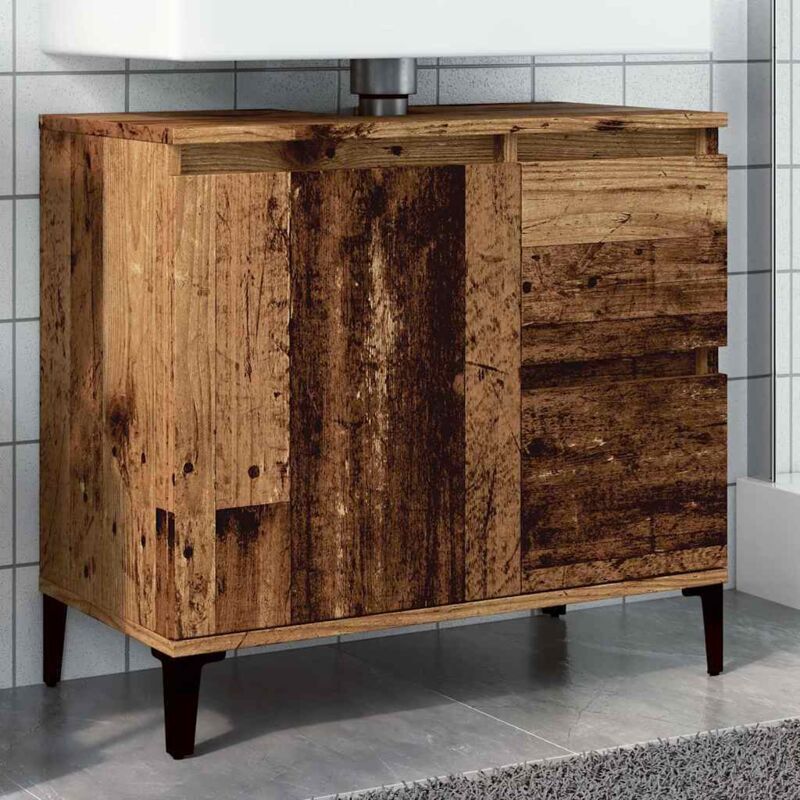 foto del prodotto vidaxl mobile sottolavabo legno antico 65x33x60 cm in truciolato