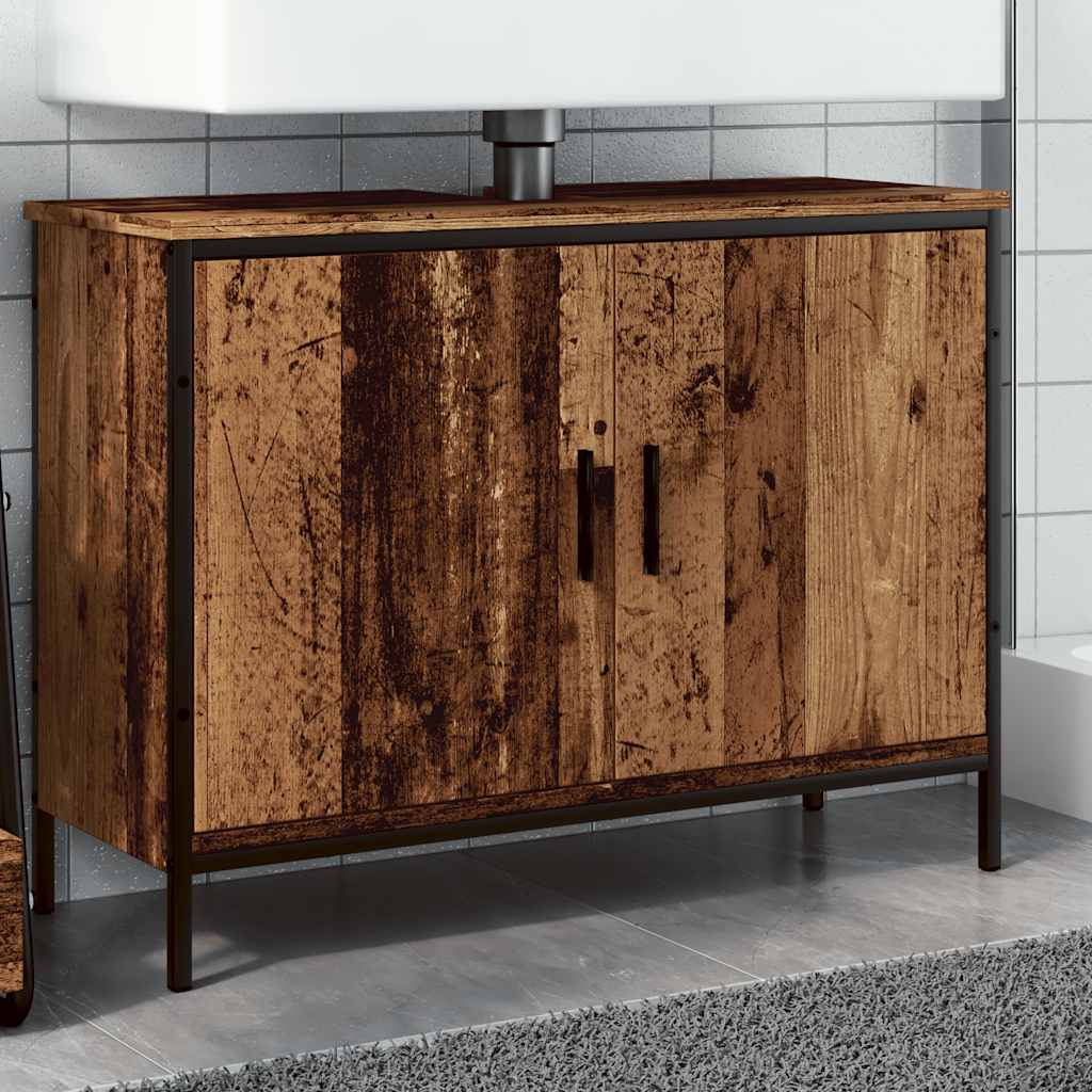 foto del prodotto vidaxl mobile sottolavabo legno antico 80x30x60 cm legno multistrato