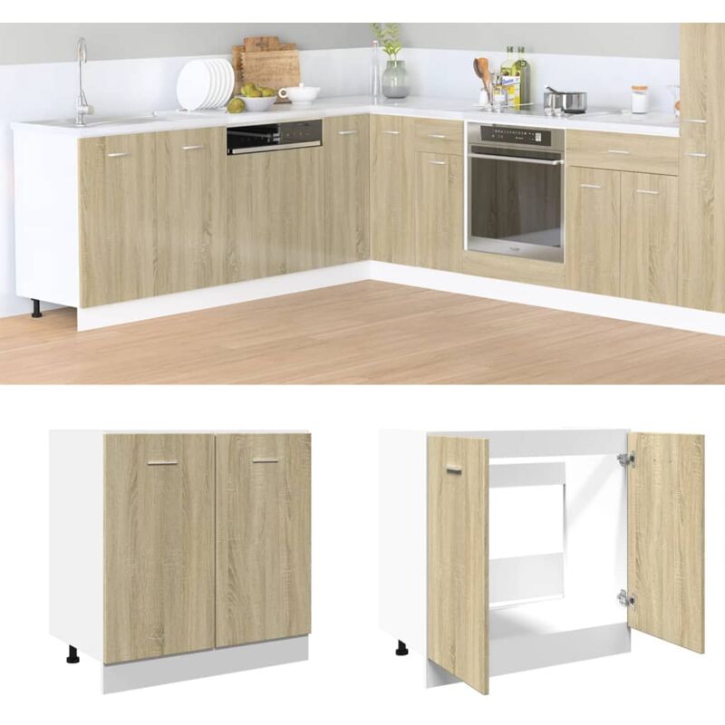 foto del prodotto vidaxl mobile sottolavello rovere sonoma 80x46x81,5 in truciolato