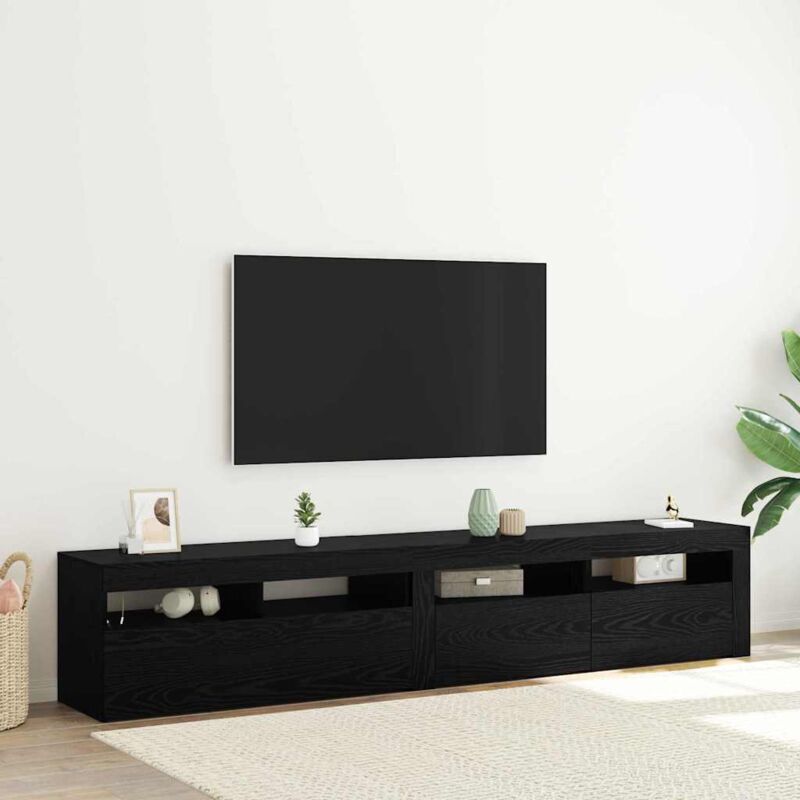 foto del prodotto vidaxl mobile tv 2 pcs rovere nero 210 x 35 x 40 cm legno multistrato