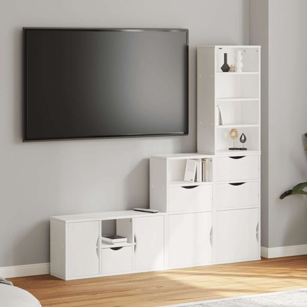 foto del prodotto vidaxl mobile tv 4 pz con contenitore odda bianco in legno di pino