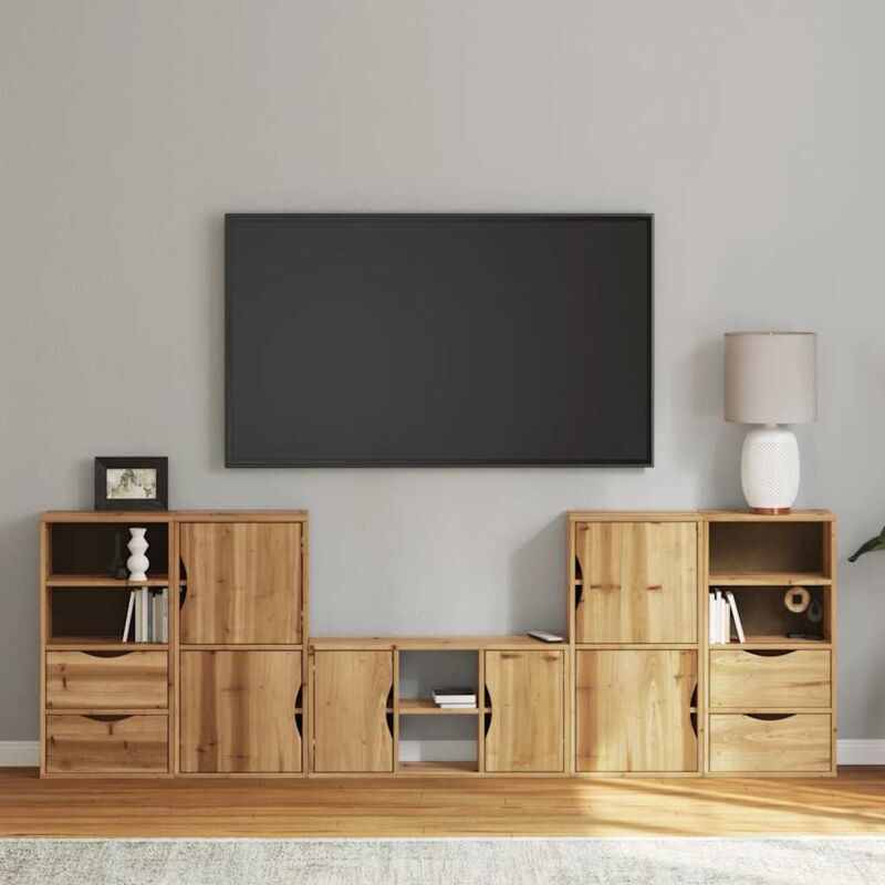 foto del prodotto vidaxl mobile tv 5 pz con contenitore odda in legno massello di pino