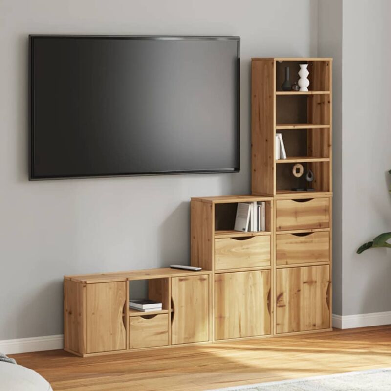 foto del prodotto vidaxl mobile tv 5 pz con contenitore odda in legno massello di pino