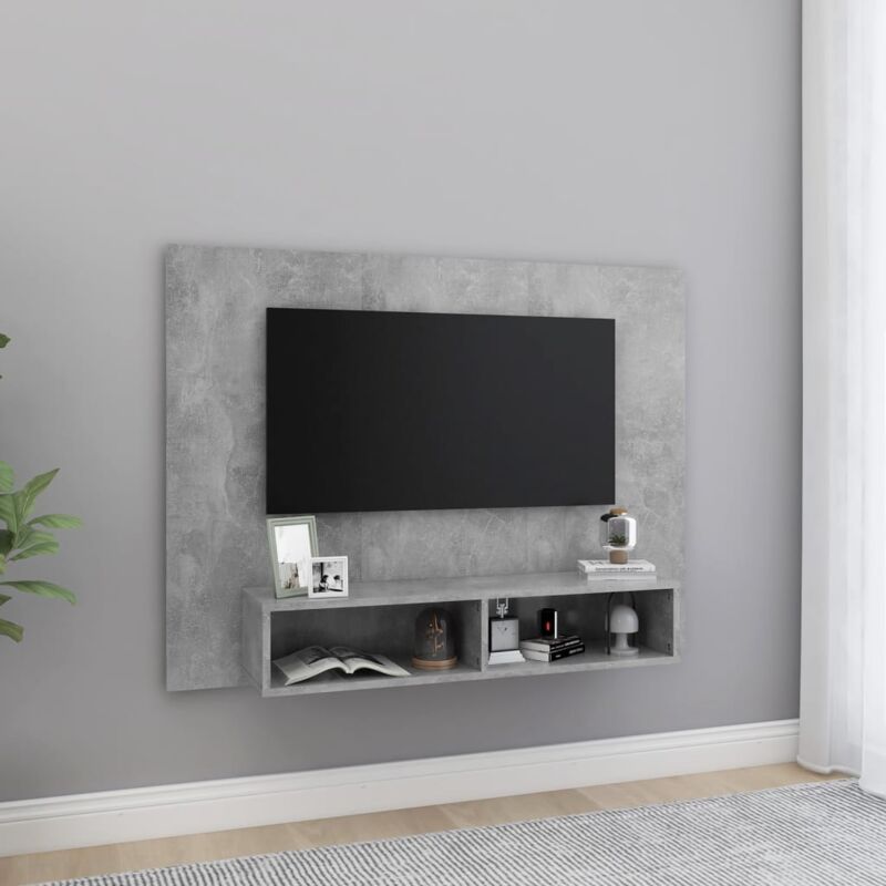 foto del prodotto vidaxl mobile tv a muro grigio cemento 120x23,5x90cm legno multistrato