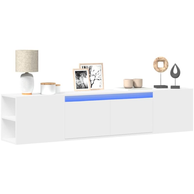 foto del prodotto vidaxl mobile tv a parete con led bianco 180x31x39,5 cm