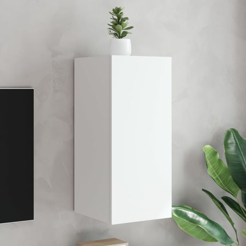 foto del prodotto vidaxl mobile tv a parete con luci led bianco 30,5x35x70 cm