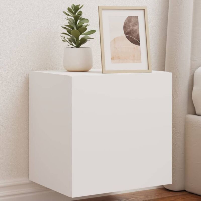 foto del prodotto vidaxl mobile tv a parete con luci led bianco 40,5x35x40 cm