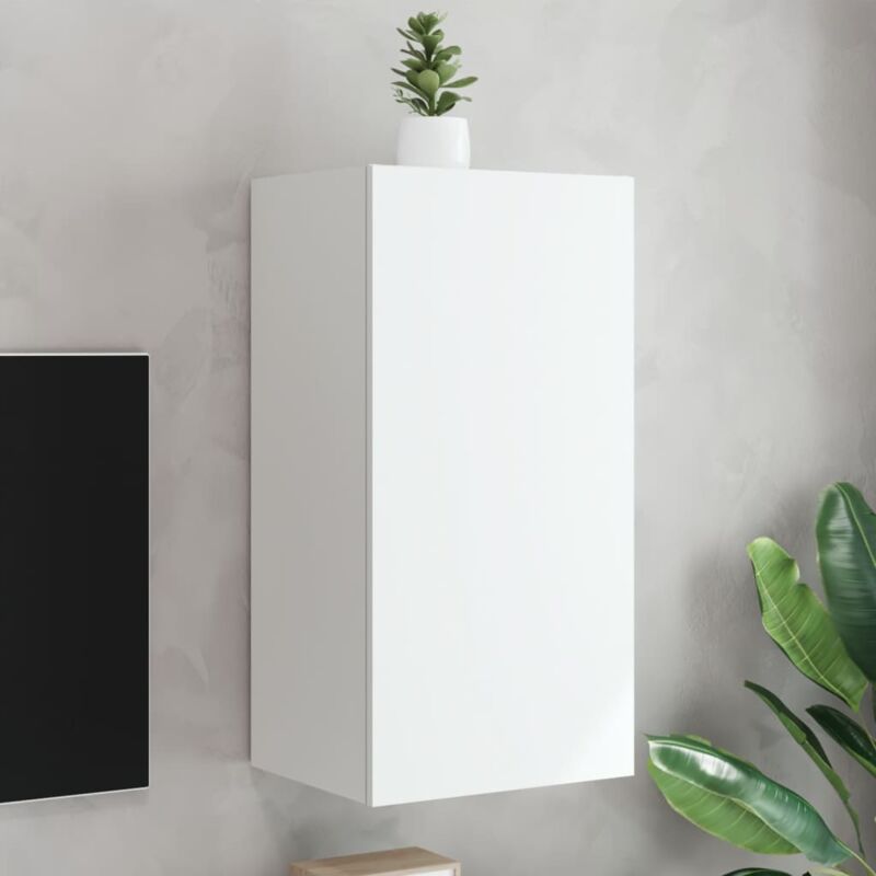 foto del prodotto vidaxl mobile tv a parete con luci led bianco 40,5x35x80 cm