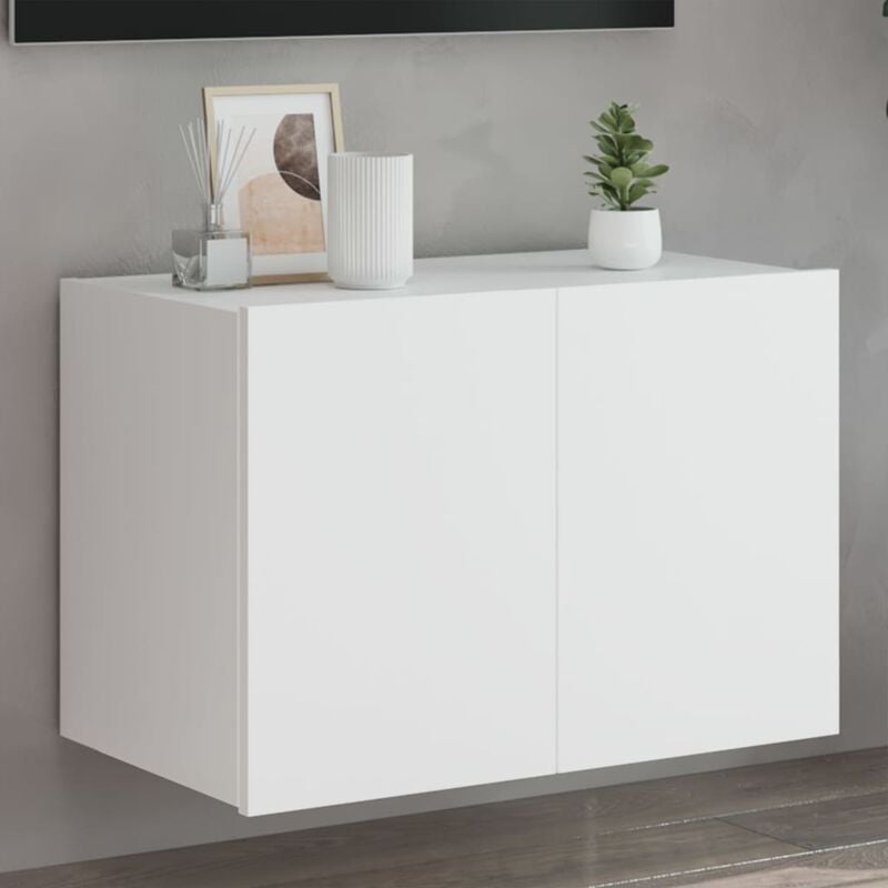 foto del prodotto vidaxl mobile tv a parete con luci led bianco 60x35x41 cm