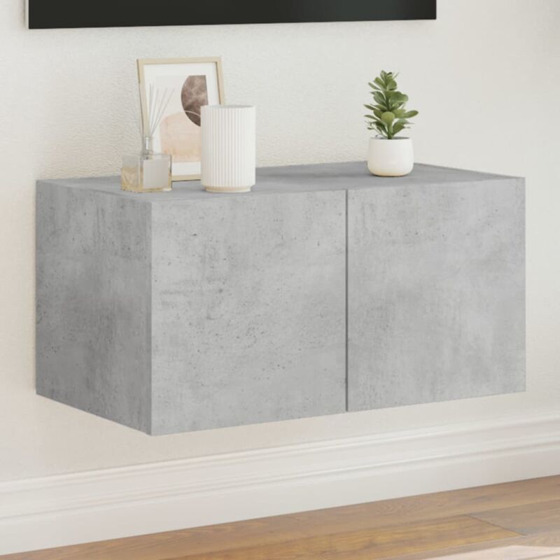 foto del prodotto vidaxl mobile tv a parete con luci led grigio cemento 60x35x31 cm