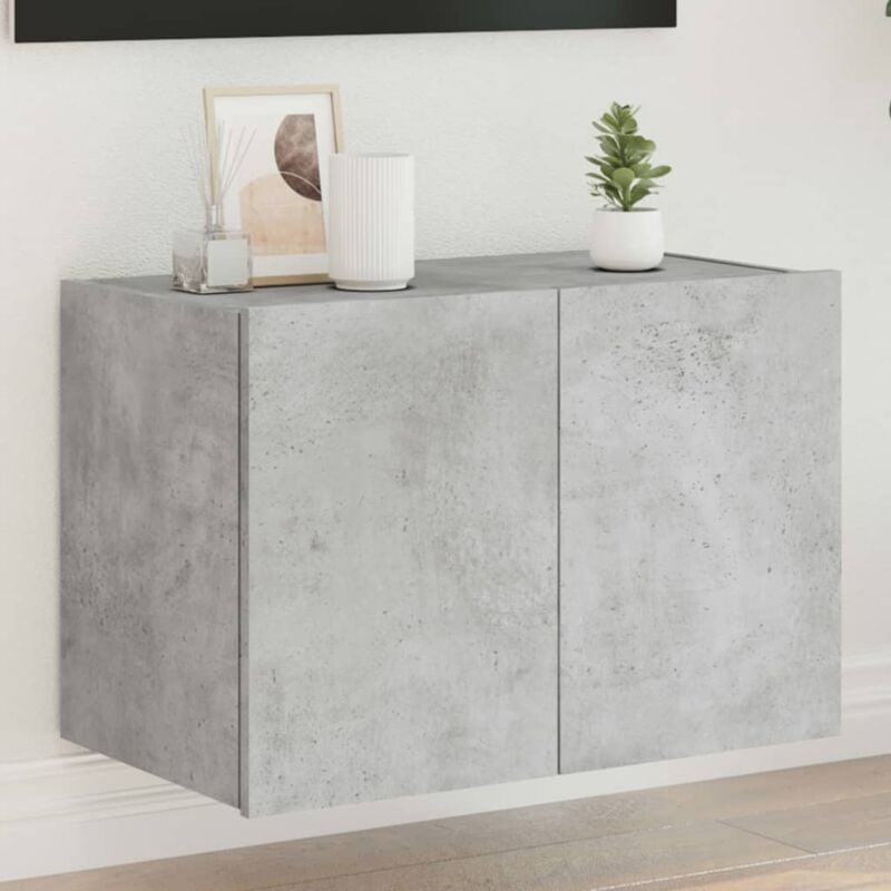 foto del prodotto vidaxl mobile tv a parete con luci led grigio cemento 60x35x41 cm