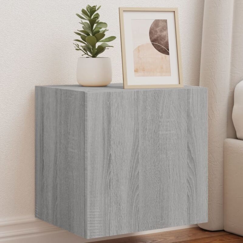 foto del prodotto vidaxl mobile tv a parete con luci led grigio sonoma 40,5x35x40 cm