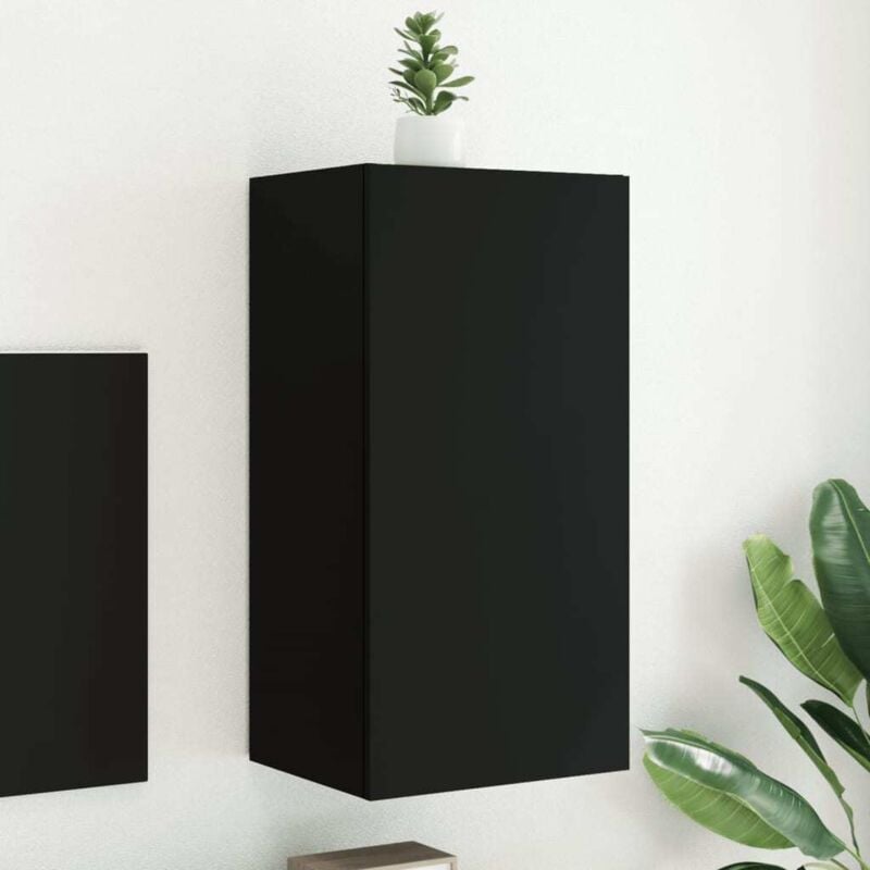 foto del prodotto vidaxl mobile tv a parete con luci led nero 40,5x35x80 cm