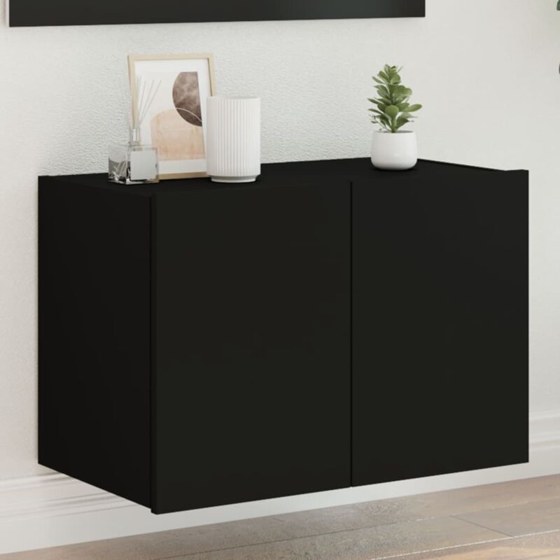 foto del prodotto vidaxl mobile tv a parete con luci led nero 60x35x41 cm