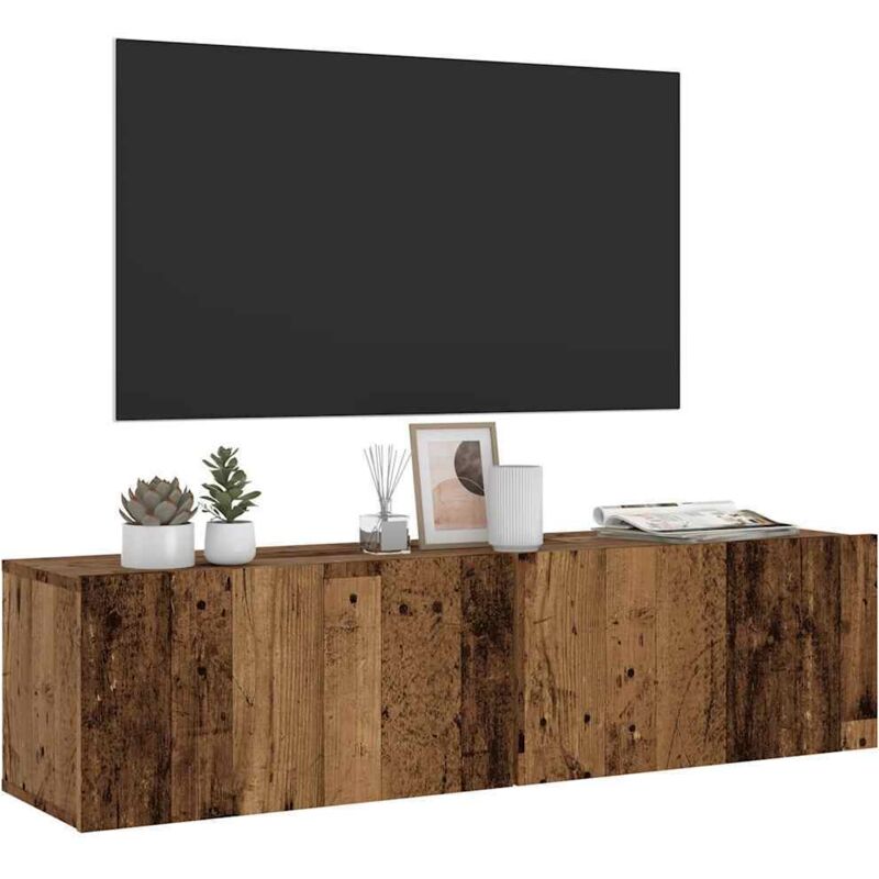 foto del prodotto vidaxl mobile tv a parete legno antico 120x30x30 cm in truciolato