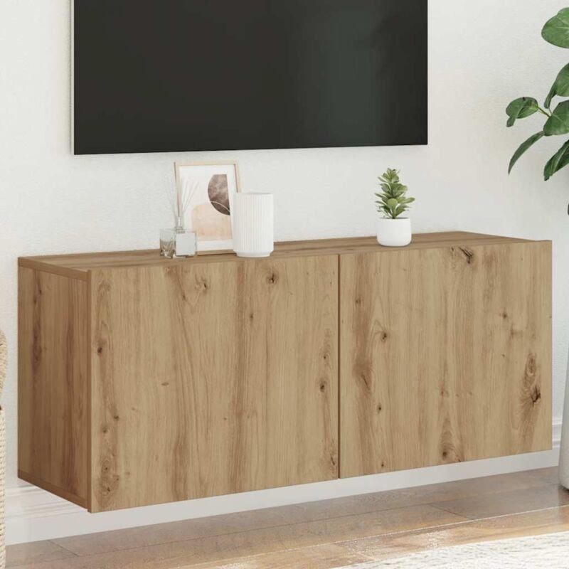 foto del prodotto vidaxl mobile tv a parete rovere artigianale 100x30x41 cm