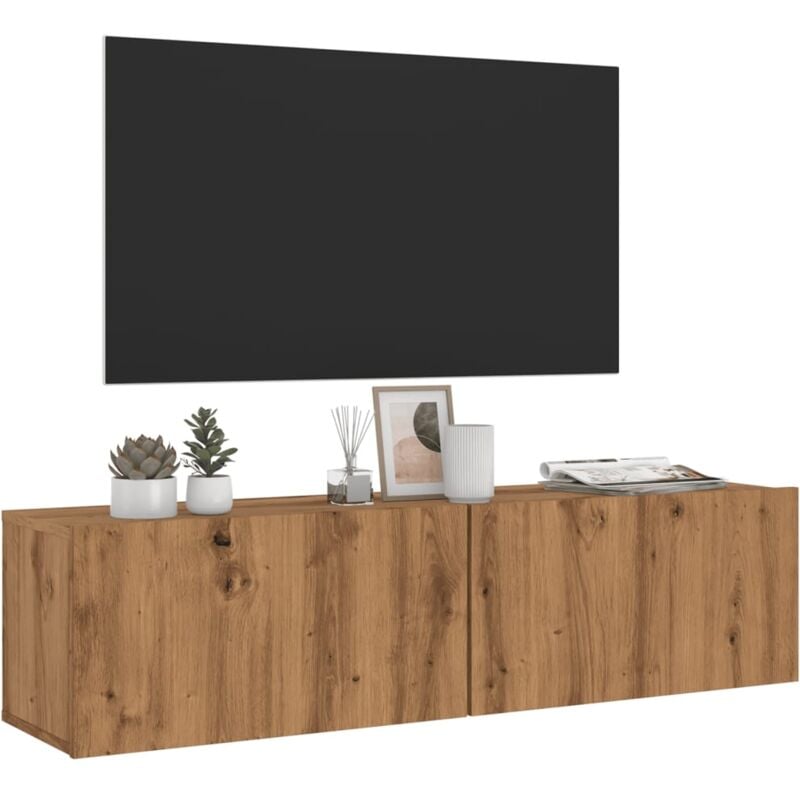 foto del prodotto vidaxl mobile tv a parete rovere artigianale 120x30x30cm in truciolato
