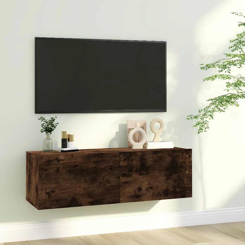 foto del prodotto vidaxl mobile tv a parete rovere fumo 100x30x30cm legno ingegnerizzato