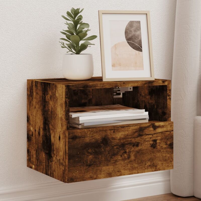foto del prodotto vidaxl mobile tv a parete rovere fumo 40x30x30 cm in legno multistrato