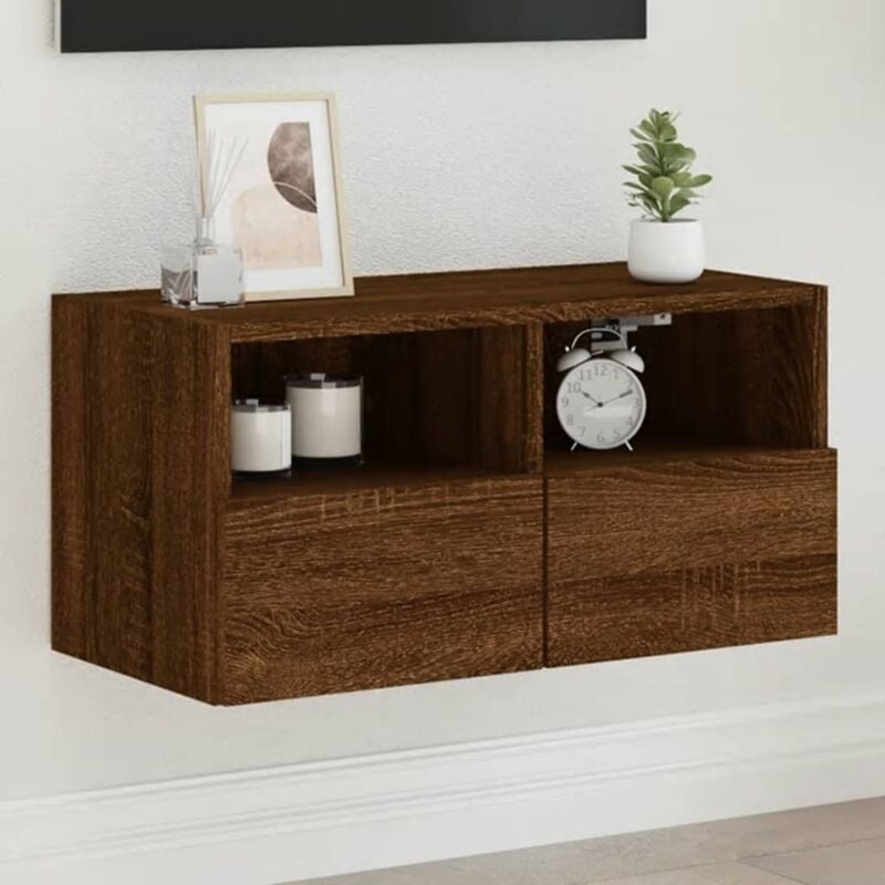 foto del prodotto vidaxl mobile tv a parete rovere marrone 60x30x30 cm legno multistrato