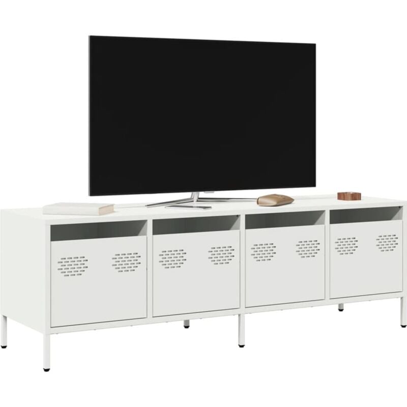 foto del prodotto vidaxl mobile tv bianco 135x39x43,5 cm in acciaio laminato a freddo