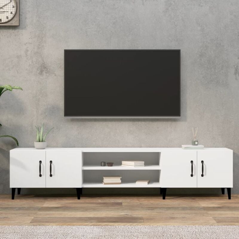 foto del prodotto vidaxl mobile tv bianco 180x31,5x40 cm in legno massello di argilla