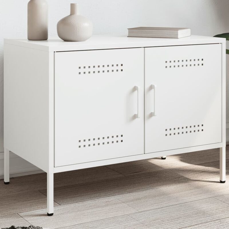 foto del prodotto vidaxl mobile tv bianco 68x39x50,5 cm in acciaio
