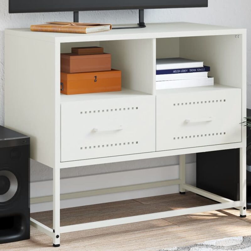 foto del prodotto vidaxl mobile tv bianco 68x39x60,5 cm in acciaio